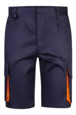 BERMUDA BICOLOR AZUL MARINO/NARANJA VELILLA