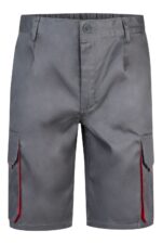 BERMUDA BICOLOR GRIS/ROJO VELILLA