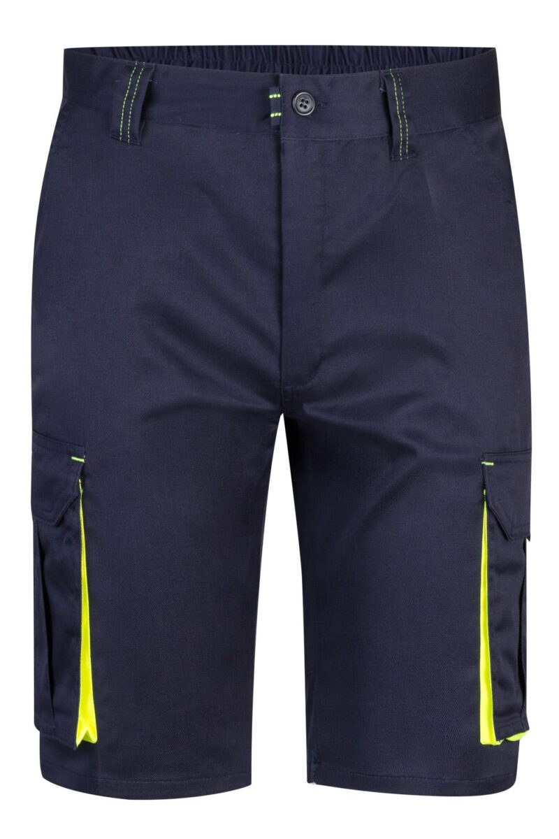 BERMUDA STRETCH BICOLOR AZUL MARINO/AMARILLO FLÚOR VELILLA