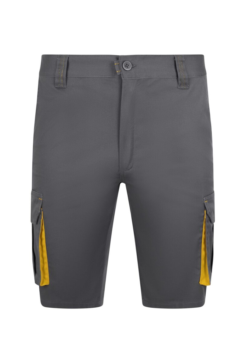 BERMUDA STRETCH BICOLOR GRIS/AMARILLO VELILLA