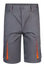 BERMUDA STRETCH BICOLOR GRIS/NARANJA FLÚOR VELILLA