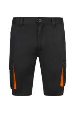 BERMUDA STRETCH BICOLOR NEGRO/NARANJA VELILLA