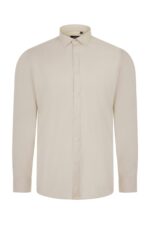 CAMISA OXFORD ML HOMBRE BEIGE CLARO VELILLA