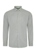 CAMISA OXFORD ML HOMBRE VERDE OLIVA CLARO VELILLA