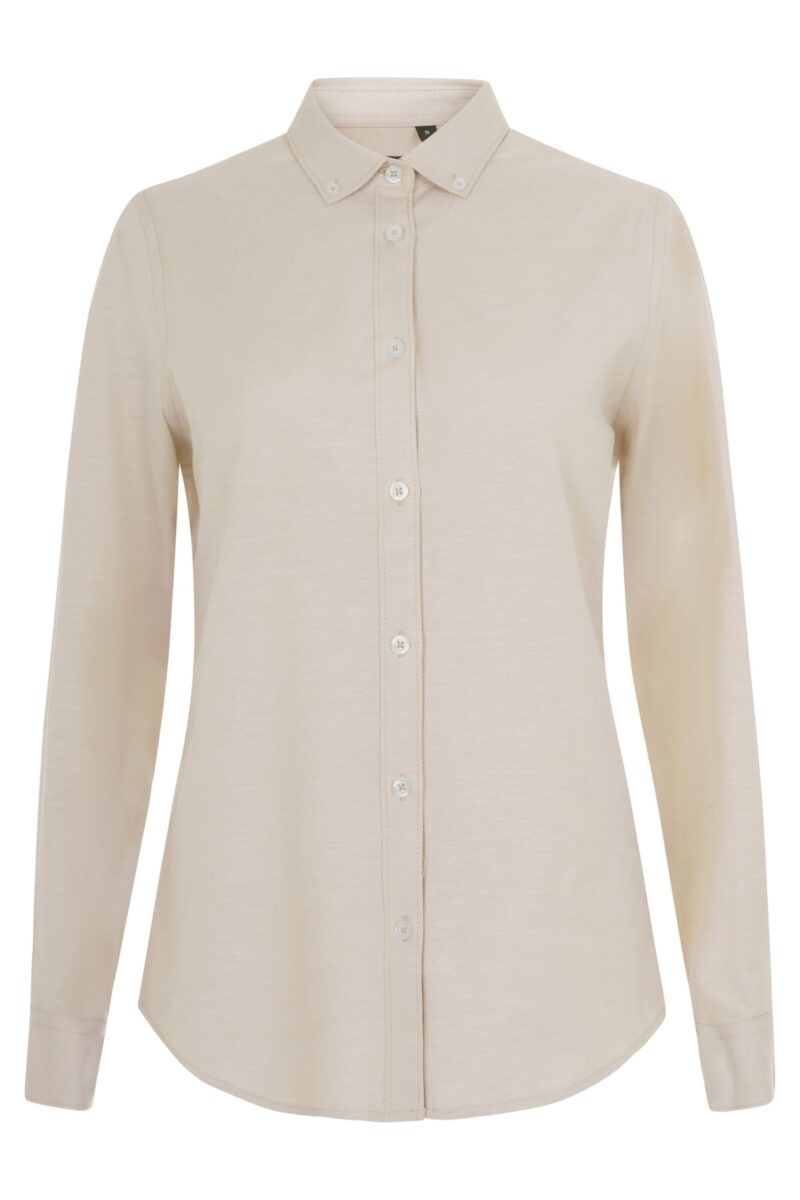 CAMISA OXFORD ML MUJER BEIGE CLARO VELILLA