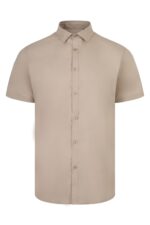 CAMISA STRETCH MC HOMBRE BEIGE CLARO VELILLA