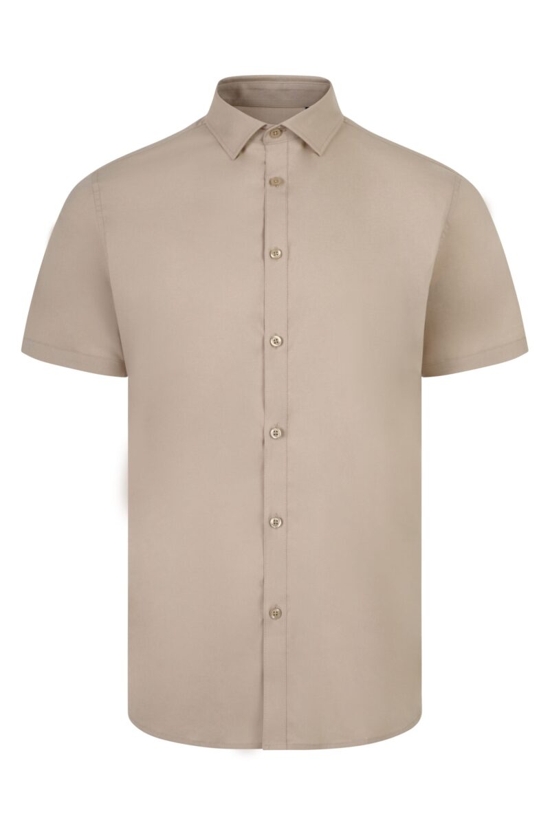 CAMISA STRETCH MC HOMBRE BEIGE CLARO VELILLA