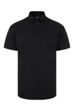 CAMISA STRETCH MC HOMBRE NEGRO VELILLA