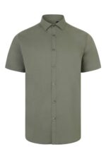 CAMISA STRETCH MC HOMBRE VERDE OLIVA CLARO VELILLA