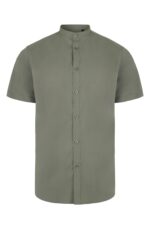 CAMISA STRETCH MC HOMBRE VERDE OLIVA CLARO VELILLA