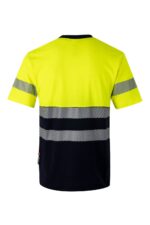 Camiseta algodón alta visibilidad 305509 Velilla azul navy/amarillo flúor - vista 2