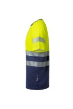 Camiseta algodón alta visibilidad 305509 Velilla azul navy/amarillo flúor - vista 3