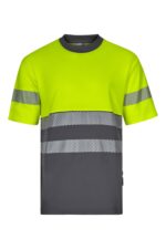 CAMISETA ALGODÓN BICOLOR MC RS GRIS/AMARILLO FLÚOR VELILLA