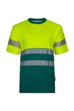 CAMISETA ALGODÓN BICOLOR MC RS VERDE/AMARILLO FLÚOR VELILLA