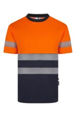 CAMISETA GRS BICOLOR MC RS AZUL NAVY/NARANJA FLÚOR VELILLA