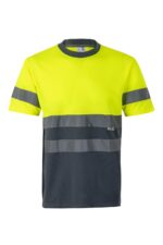 CAMISETA TÉCNICA BICOLOR AV GRIS/AMARILLO FLÚOR VELILLA