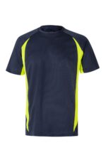 CAMISETA TÉCNICA BICOLOR AZUL NAVY/AMARILLO FLÚOR VELILLA
