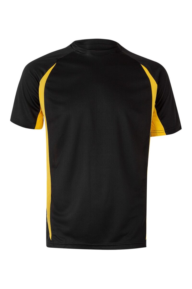 CAMISETA TÉCNICA BICOLOR NEGRO/AMARILLO VELILLA