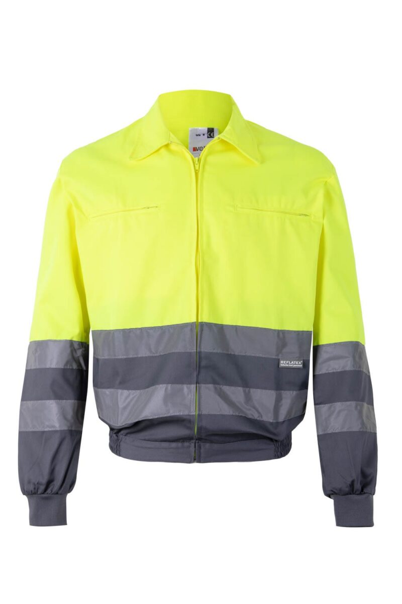 CAZADORA BICOLOR AV GRIS/AMARILLO FLÚOR VELILLA