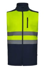 CHALECO SOFT SHELL BICOLOR AV AZUL NAVY/AMARILLO FLÚOR VELILLA
