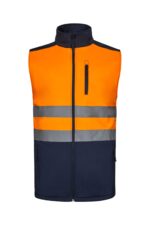CHALECO SOFT SHELL BICOLOR AV AZUL NAVY/NARANJA FLÚOR VELILLA