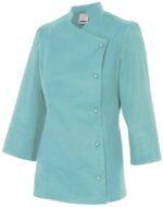 CHAQUETA COCINA ML MUJER TURQUESA CLARO VELILLA