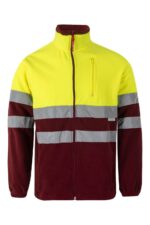 CHAQUETA POLAR BICOLOR AV GRANATE/AMARILLO FLÚOR VELILLA