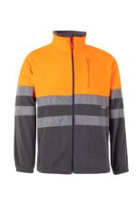 CHAQUETA POLAR BICOLOR AV GRIS/NARANJA FLÚOR VELILLA