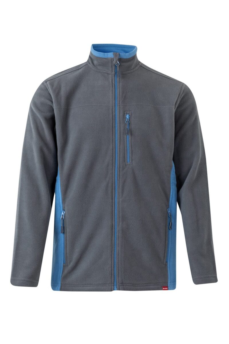 CHAQUETA POLAR BICOLOR GRIS/CELESTE VELILLA