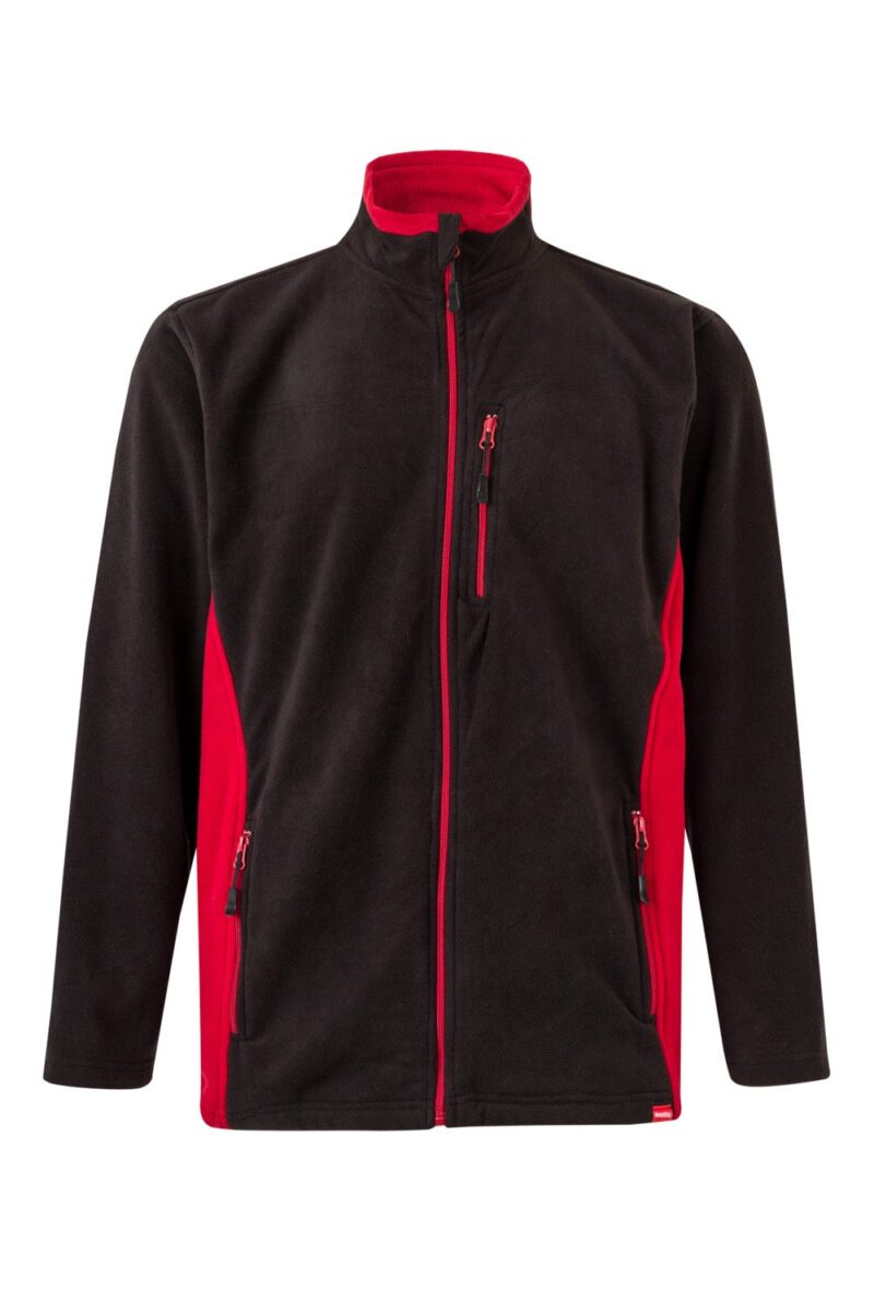 CHAQUETA POLAR BICOLOR NEGRO/ROJO VELILLA