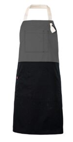 DELANTAL BICOLOR PETO GRIS VELILLA