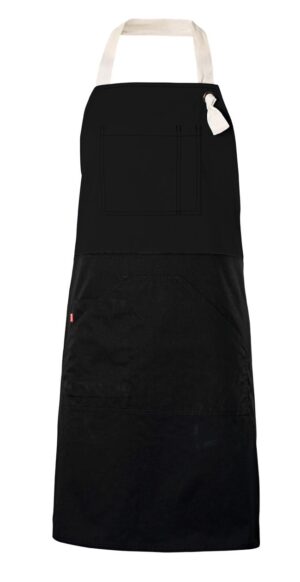 DELANTAL BICOLOR PETO NEGRO VELILLA