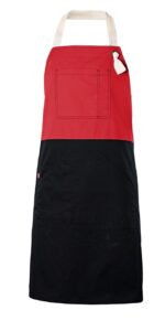 DELANTAL BICOLOR PETO ROJO CORAL VELILLA
