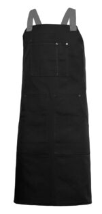 DELANTAL CANVAS PETO NEGRO/GRIS VELILLA