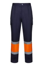 PANTALÓN BICOLOR AV AZUL MARINO/NARANJA FLÚOR VELILLA