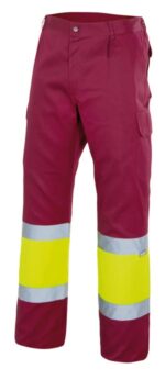 PANTALÓN BICOLOR FORRADO AV GRANATE/AMARILLO FLÚOR VELILLA