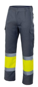 PANTALÓN BICOLOR FORRADO AV GRIS/AMARILLO FLÚOR VELILLA