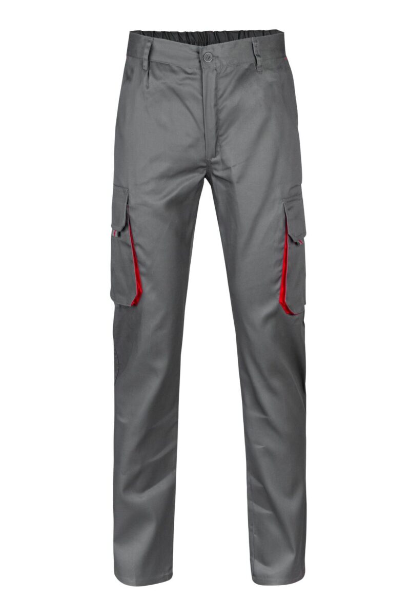 PANTALÓN BICOLOR GRIS/ROJO VELILLA