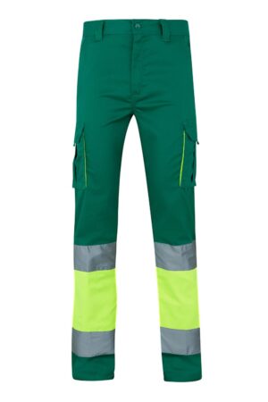 PANTALÓN STRETCH BICOLOR AV VERDE/AMARILLO FLÚOR VELILLA