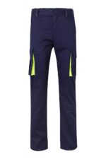 PANTALÓN STRETCH BICOLOR AZUL MARINO/AMARILLO FLÚOR VELILLA