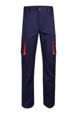 PANTALÓN STRETCH BICOLOR AZUL MARINO/NARANJA FLÚOR VELILLA