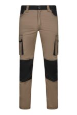 PANTALÓN STRETCH BICOLOR BEIGE ARENA/NEGRO VELILLA