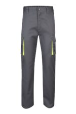 PANTALÓN STRETCH BICOLOR GRIS/AMARILLO FLÚOR VELILLA