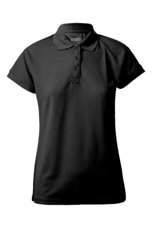 POLO 100% POLIÉSTER MC MUJER NEGRO VELILLA