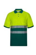 POLO ALGODÓN BICOLOR MC RS VERDE/AMARILLO FLÚOR VELILLA