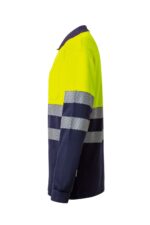 Polo alta visibilidad algodón 305525 Velilla azul navy/amarillo flúor - vista 3