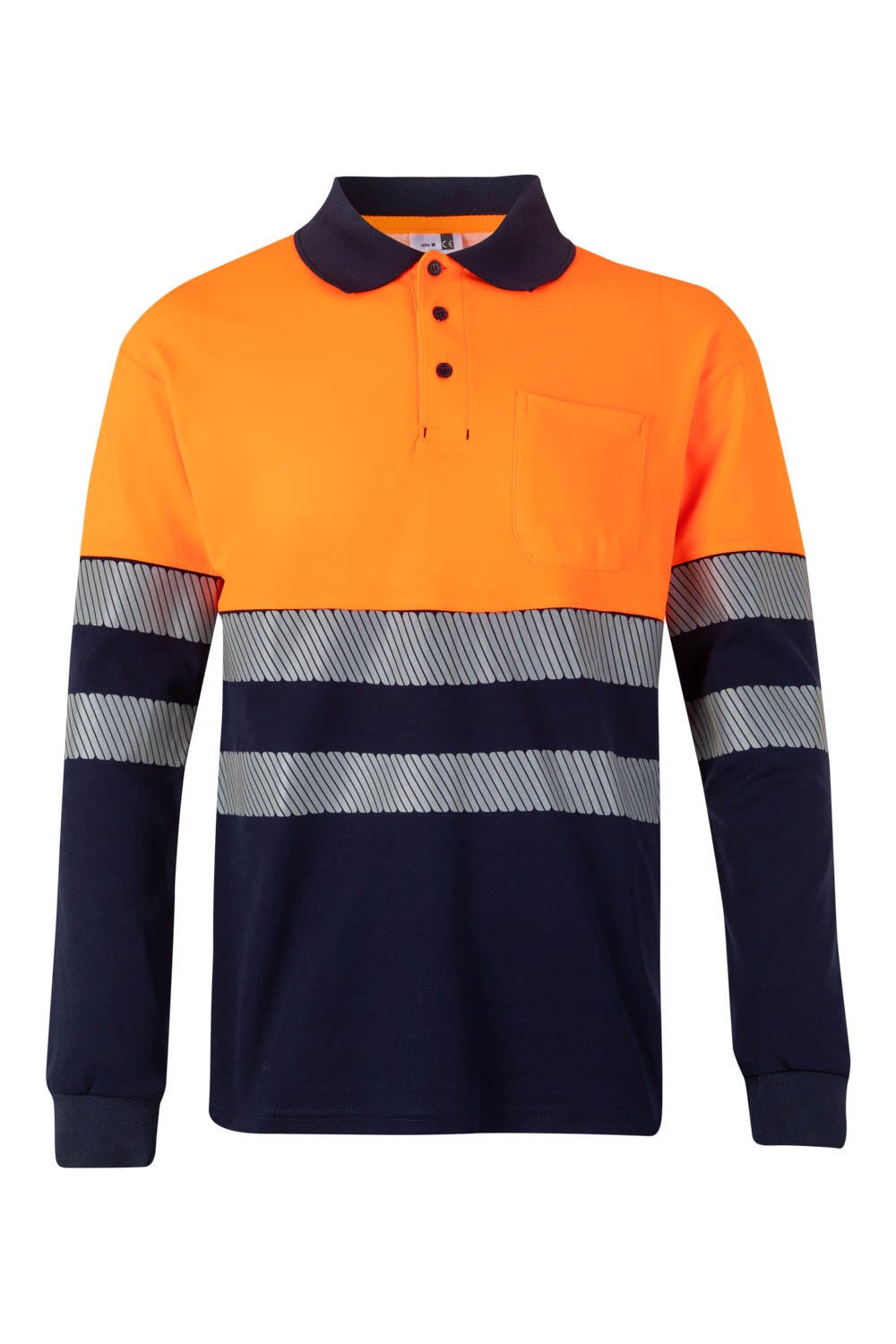 POLO ALGODÓN BICOLOR ML RS AZUL NAVY/NARANJA FLÚOR POLO ALGODÓN BICOLOR ML RS AZUL NAVY/NARANJA FLÚOR VELILLA