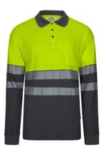 POLO ALGODÓN BICOLOR ML RS GRIS/AMARILLO FLÚOR VELILLA