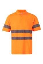 POLO ALGODON MC AV NARANJA FLÚOR VELILLA