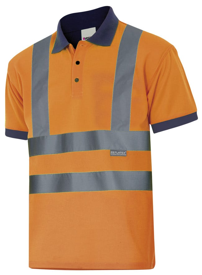 POLO BICOLOR MC AV AZUL MARINO/NARANJA FLÚOR POLO BICOLOR MC AV AZUL MARINO/NARANJA FLÚOR VELILLA